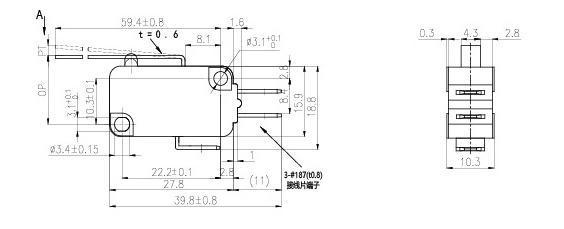 Микропереключатель с длинным рычагом NV-16Z2/21Z2