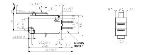 Мини микропереключатель NV-16Z1/21Z1